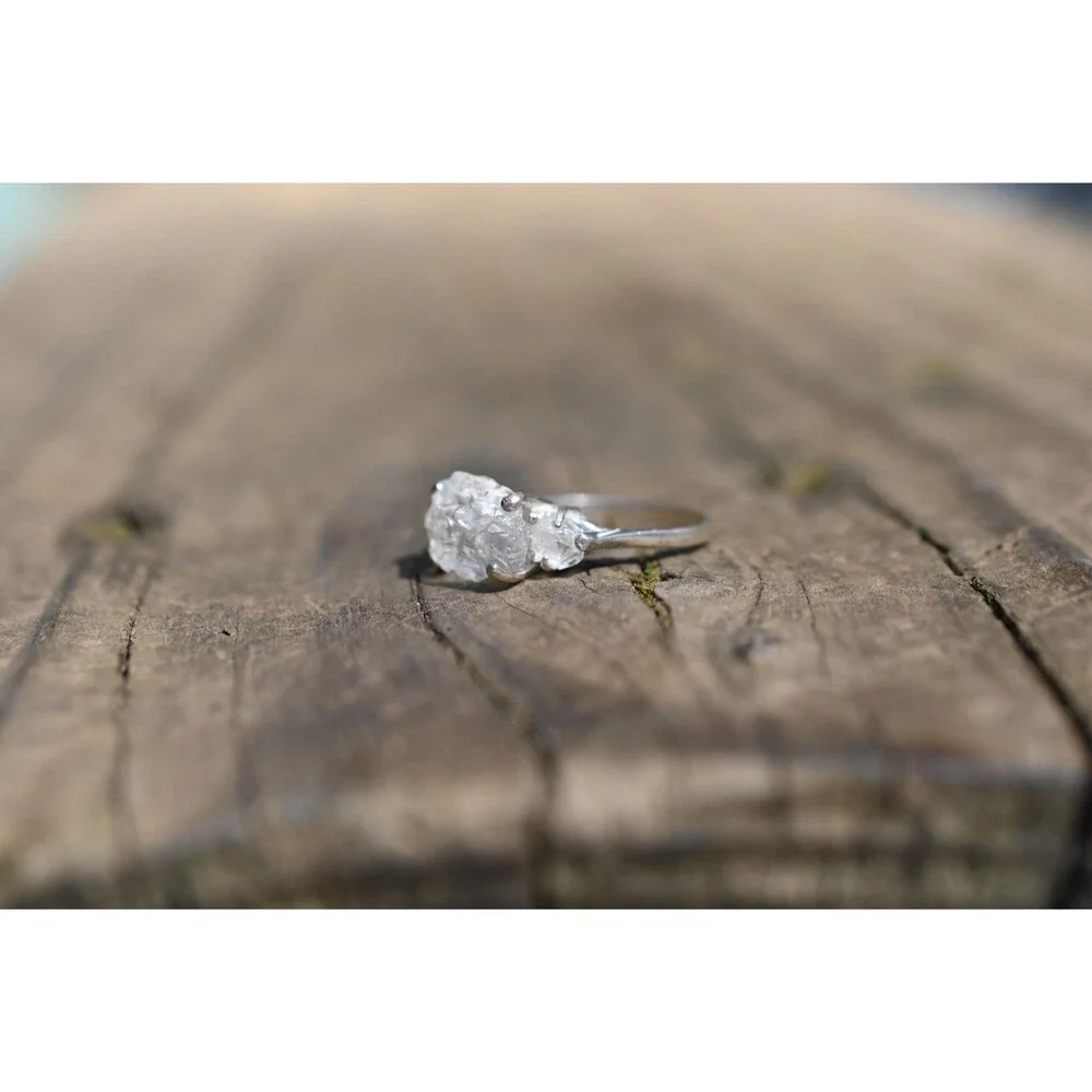 Raw Lake County Diamond Engagement Ring